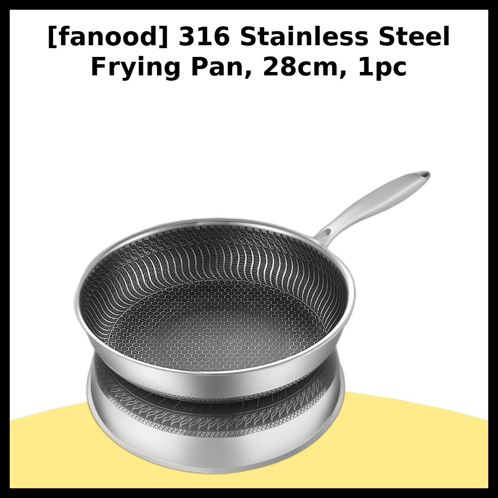 [fanood] กระทะสแตนเลส 316 28 ซม. 1 ชิ้น / กระทะเกาหลี / 316 Stainless Steel by Korean Oppa