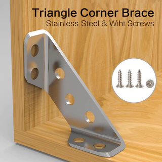 Corner Brackets Stainless Steel1-4ชิ้นตัวยึดข้อต่อรองรับชั้นเฟอร์นิเจอร์สแตนเลสสำหรับตู้เก้าอี้โต๊ะเ 1.97นิ้วพร้อมสกรู