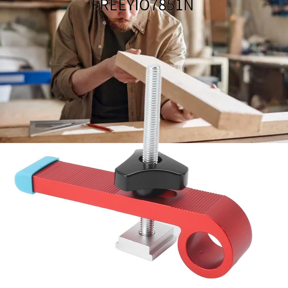 FREEYIO7851N T Track Clamp, อลูมิเนียมปรับ T Track Clamps Kit, อุปกรณ์เสริม T Slots Red T Track Hold