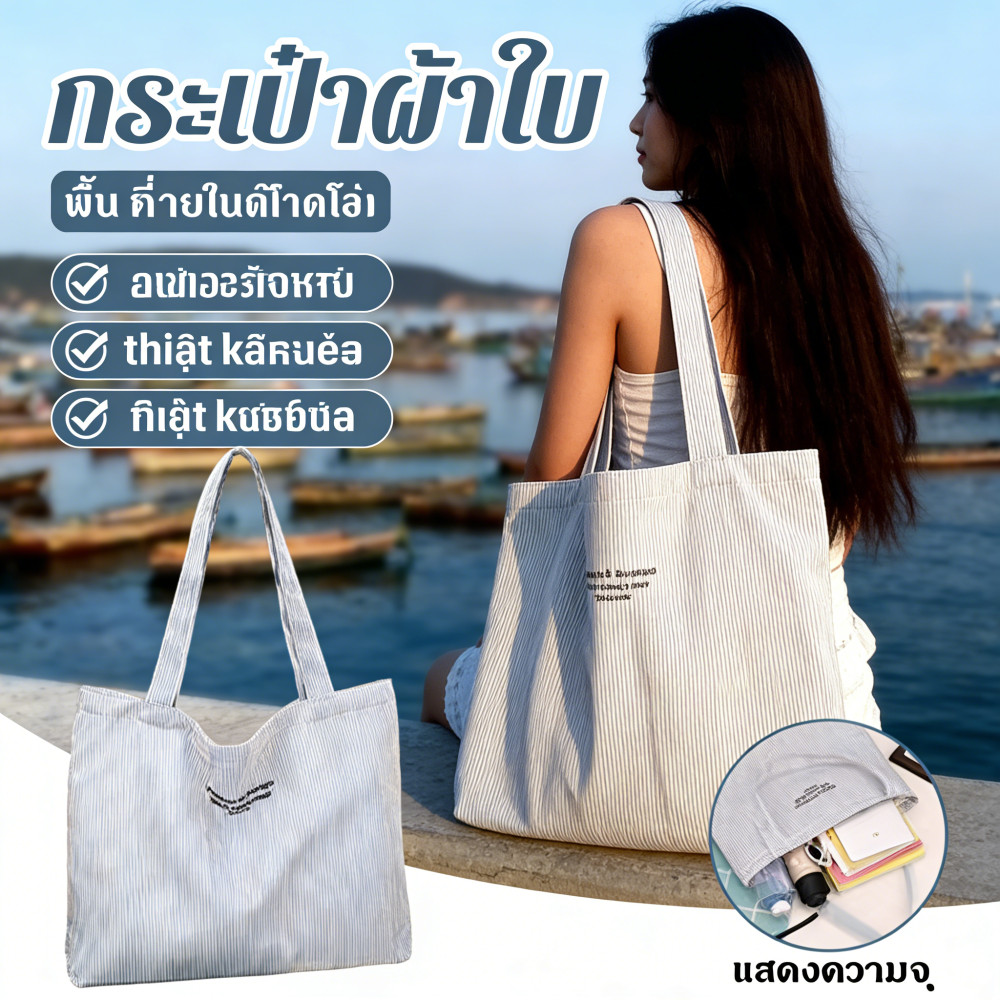 พิมพ์ลาย Canvas Tote กระเป๋าความจุขนาดใหญ่สบาย ๆ กระเป๋าสะพายเดี่ยวสำหรับนักเรียนเดินทางกระเป๋าผ้าใบแบบเรียบง่าย