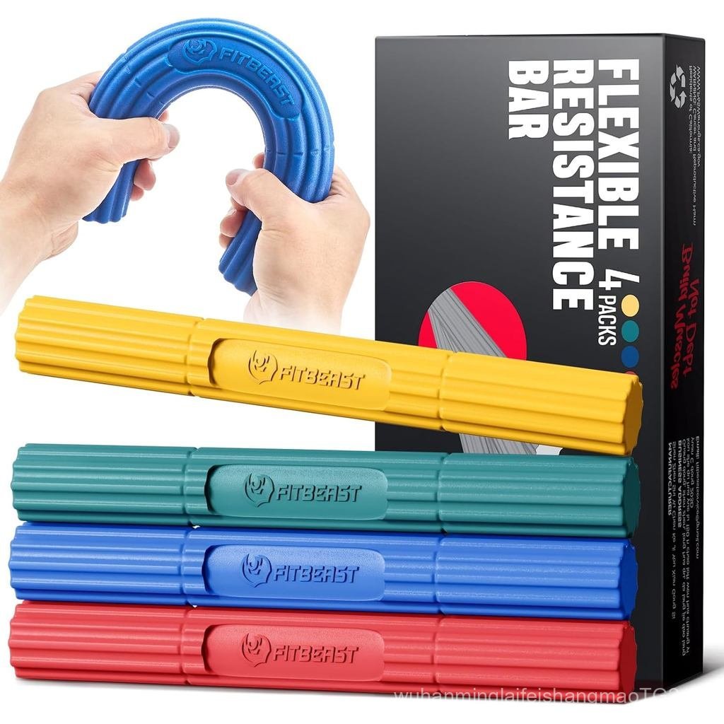 FitBeast Flex Therapy Bar, แถบบําบัดข้อศอกเทนนิส - เหมาะสําหรับบรรเทาอาการปวดเอ็นอักเสบและปรับปรุงความแข็งแรงของด้ามจับ, แถบต้านทานฟิตเนสสําหรับนักกอล์ฟข้อศอกและความเครียด, Twist Bar สําหรับ