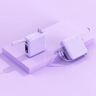 ZAPLY พาวเวอร์แบงค์ชาร์จเร็ว ความจุ 20000mAh แถมสายคล้องในกล่อง Powerbank มีสาย Type-c และ L-cable มาพร้อมขาปลั๊กในตัว