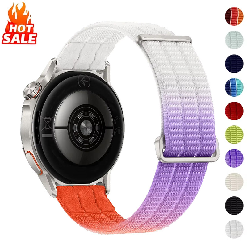 20 มม.22 มม.18 มม.ทอสายไนลอนสําหรับ Huawei นาฬิกา GT6/GT5/GT4 46 มม.41 สําหรับ GT Runner 2 สําหรับ Garmin Forerunner 165/55 Samsung สายนาฬิกา Band