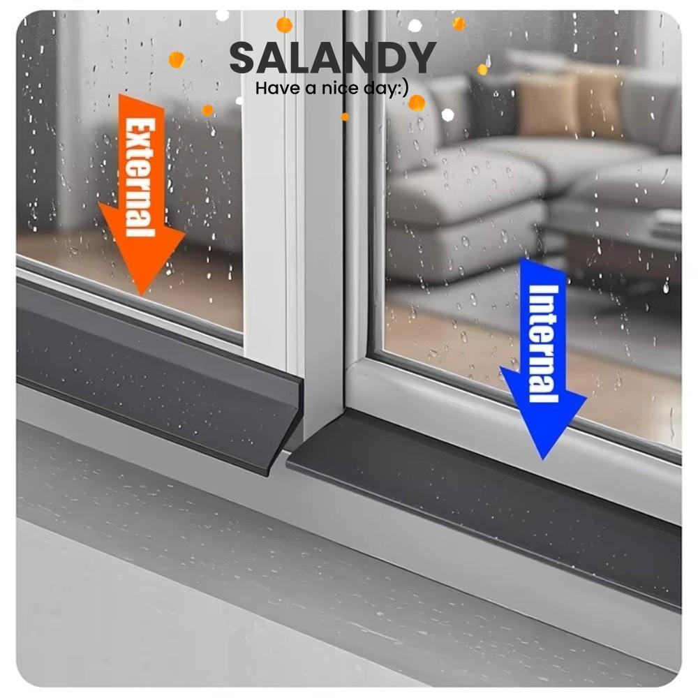 SALANDY 50 ซม.หน้าต่าง Water Blocking Bar, ขอบหน้าต่างกันน้ําปิดผนึกฟังก์ชั่นกันน้ํา Baffle, Weatherproof Ainproof Water Backflow ยาง Water Deflector บ้านหน้าต่าง