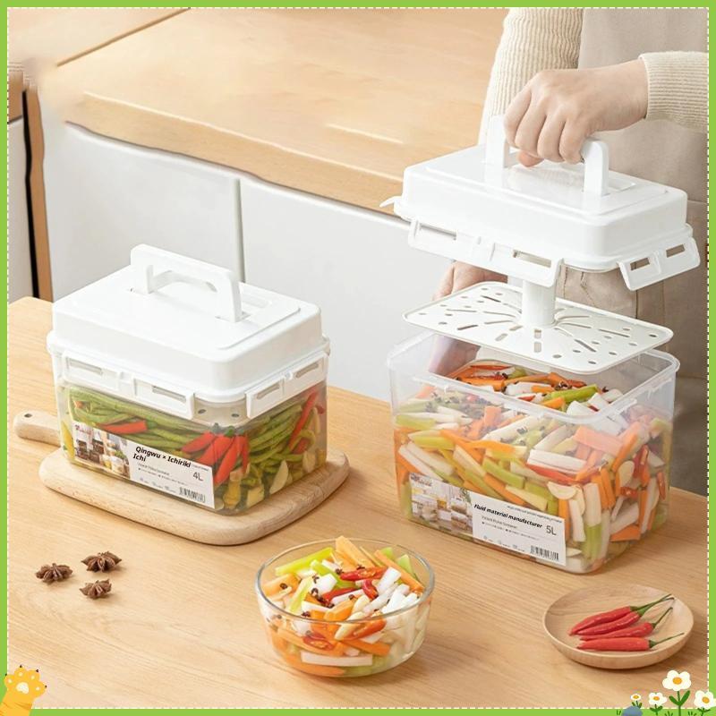 [JL] 5L กิมจิกดภาชนะเก็บกองโถสําหรับ Gherkin Sauerkraut กิมจิภาชนะเก็บและองค์กรหมัก
