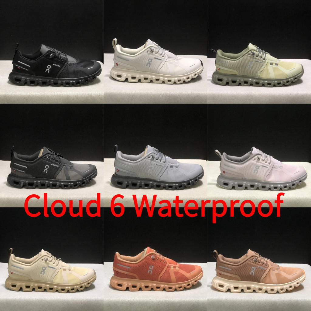 On On Running On Cloud 6 Cloud6 รองเท้าวิ่งกันน้ําสําหรับผู้ชายและผู้หญิงรองเท้าผ้าใบ Unisex คู่น้ํา