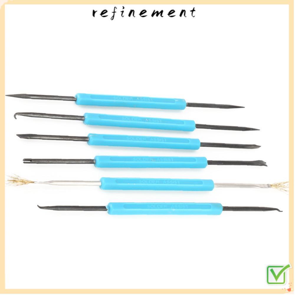 REFINEMENT 6 ชิ้นเชื่อมเสริมเครื่องมือ,ขนาดกระเป๋าสองด้าน/Dual-Head Design Solder Aid Kit,สําหรับ PC