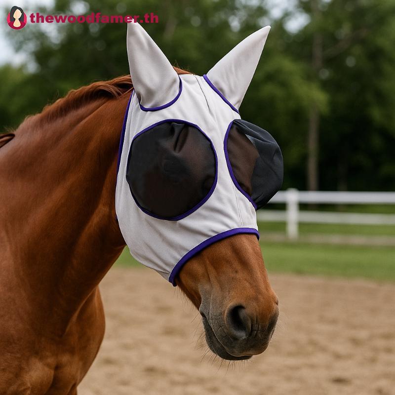 Well Professional สบาย Quick Dry Horse Fly Mask Breathable ปรับ Horse Face TH