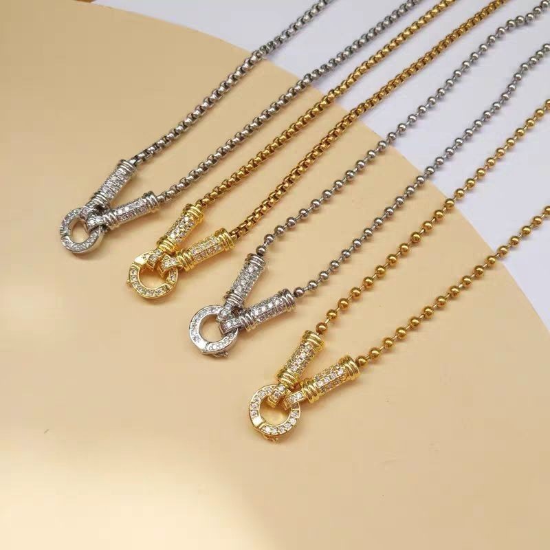 โซ่พระไทย สร้อยพระ Thailand Amulet chain Amulet Necklace Color Retention Gold-Covered Round Bead Box