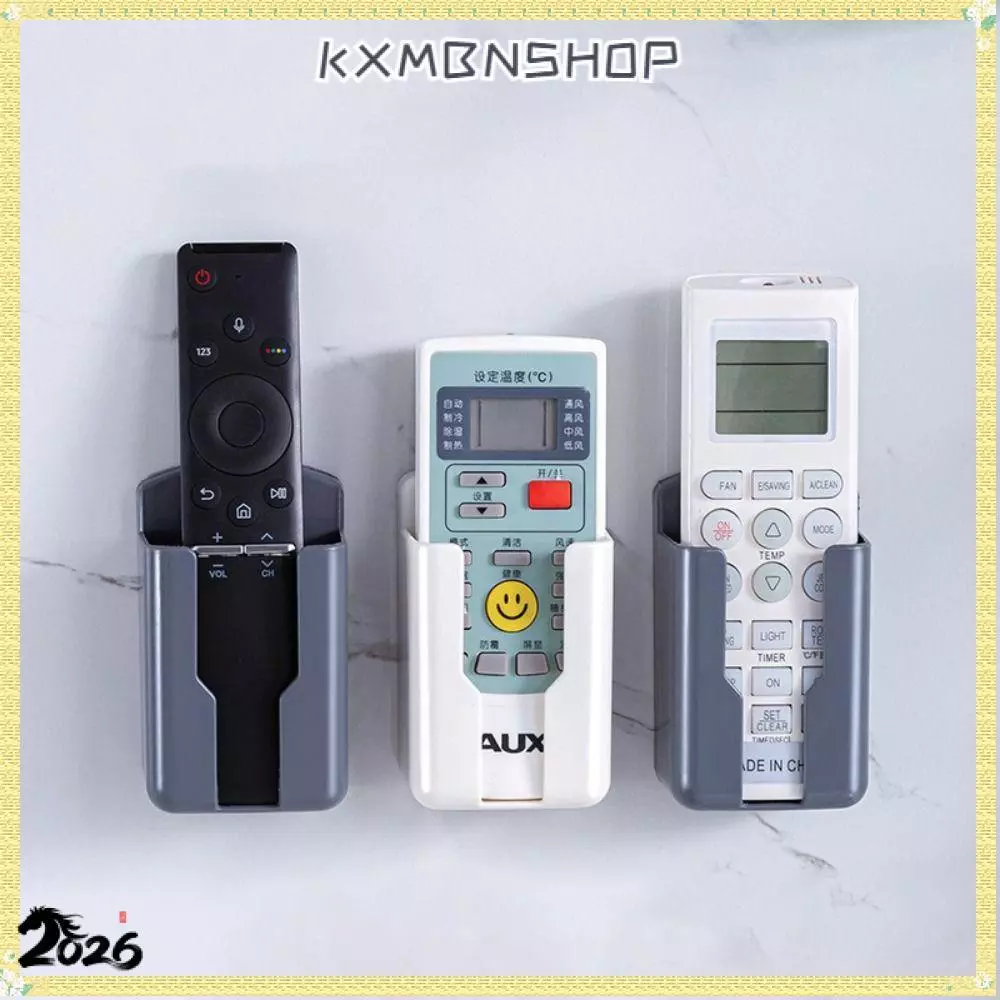 19KXMBNSHOP ที่วางรีโมทคอนโทรล,กล่องเก็บทีวีเครื่องปรับอากาศแบบกาว,ไม่จําเป็นต้องเจาะชั้นวางแร็คติดผนังสากล