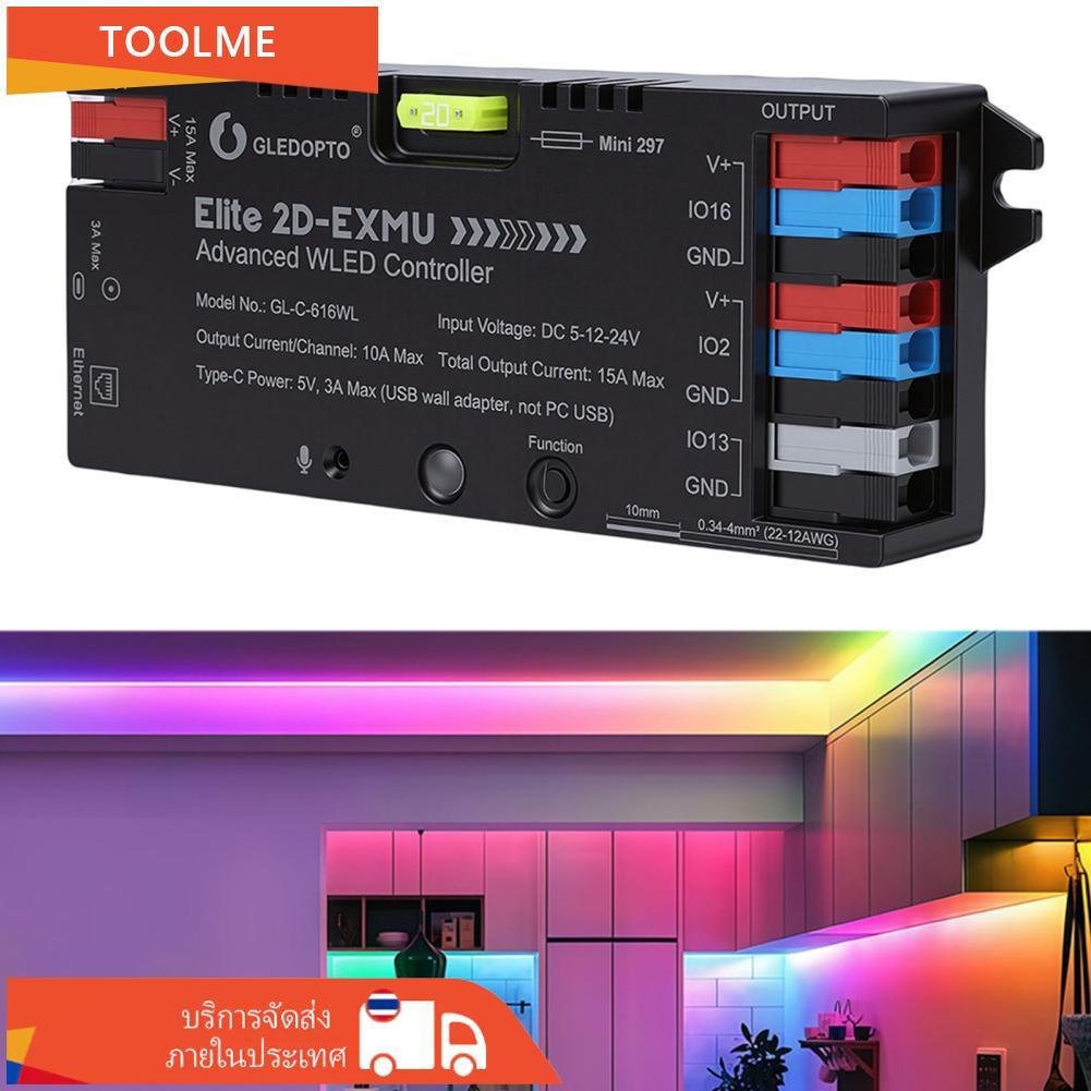ตัวควบคุม WLED สำหรับแอดเดรส RGB IC แบบดิจิตอลไฟ LED Strip พร้อมอีเธอร์เน็ตเพลงเสียง Reactive UART ร