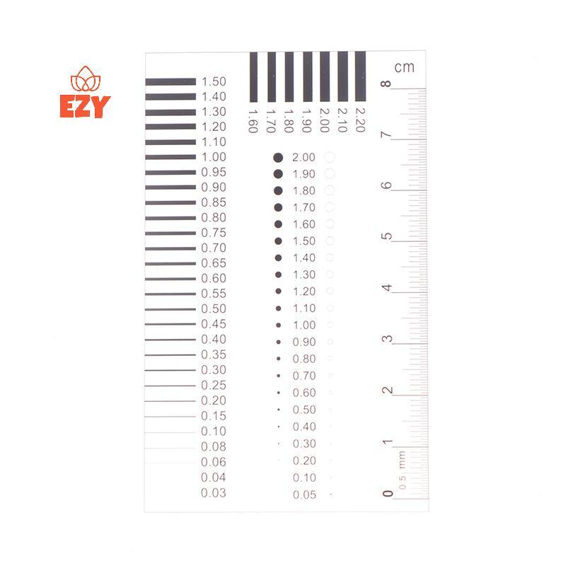 EZY วัด Pass Badge Gauge Stain Card Point Gauge Wire Gauge โปร่งใสไม้บรรทัดเชื่อม Gage Stain Cra Con