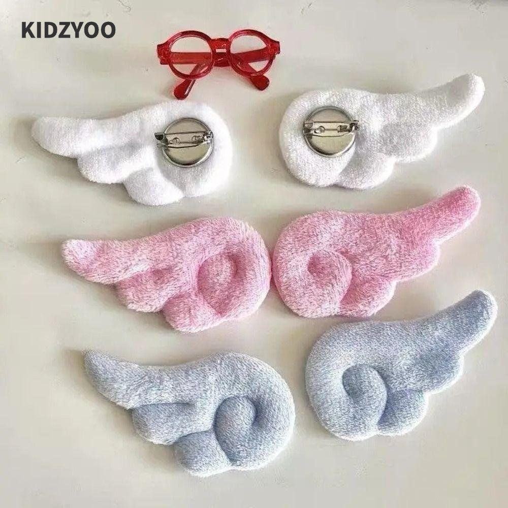 KIDZYOO จี้ปีกนางฟ้า 1 คู่ เข็มกลัดสำหรับตกแต่งเสื้อผ้า พร้อมหมุดตุ๊กตาน่ารัก