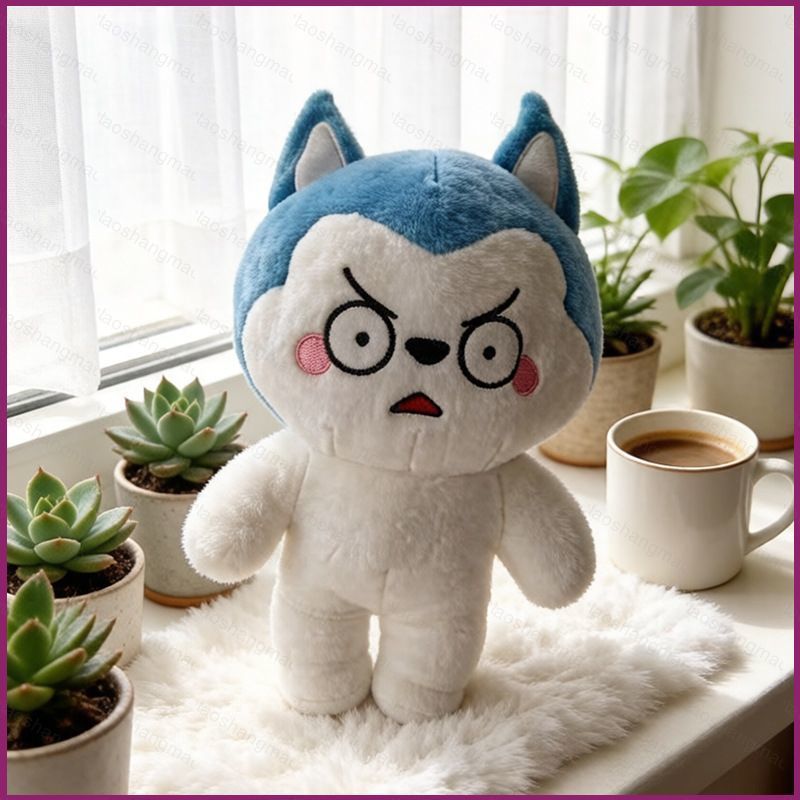 YT4 HuskyLang Plushie น่ารักการ์ตูนผ้าฝ้าย Companion ตุ๊กตาหมอนนุ่ม