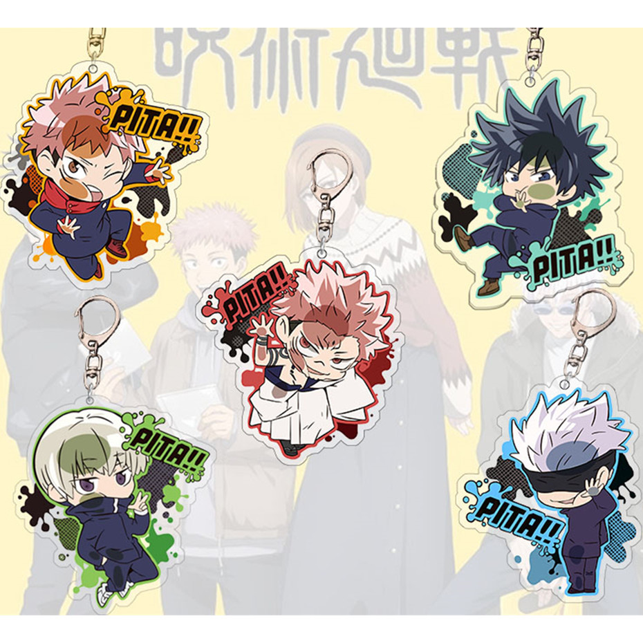 Jujutsu Kaisen Gojo Yuji Sukuna พวงกุญแจน่ารักจิบิอุปกรณ์ตกแต่ง 21