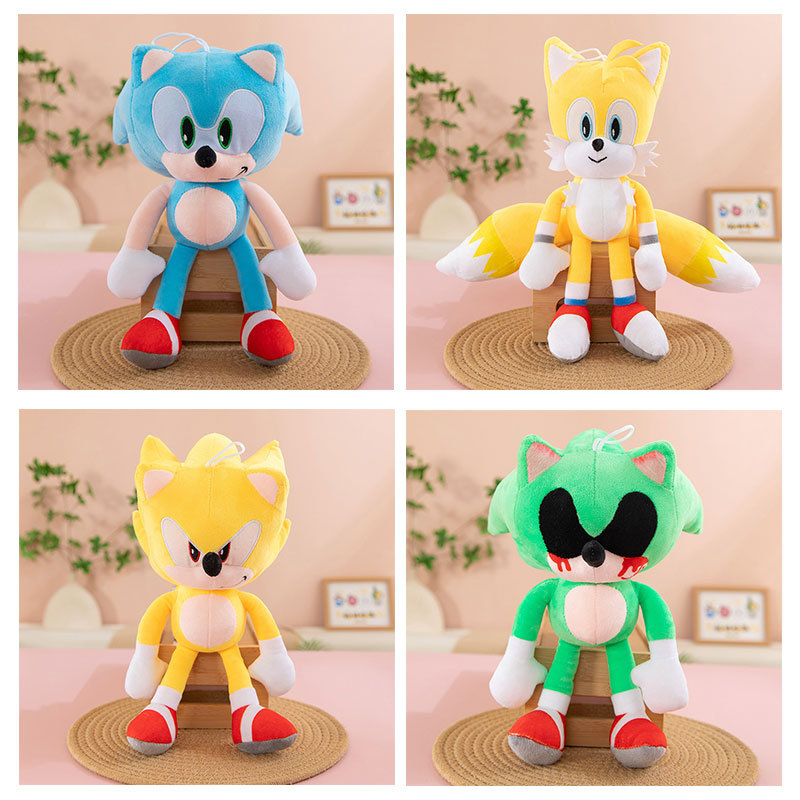 Action Figure ของเล่นตุ๊กตา Sonic Hedgehog Sonic Tails Knuckles ตุ๊กตาของเล่นรุ่นสะสมของเล่นของขวัญส