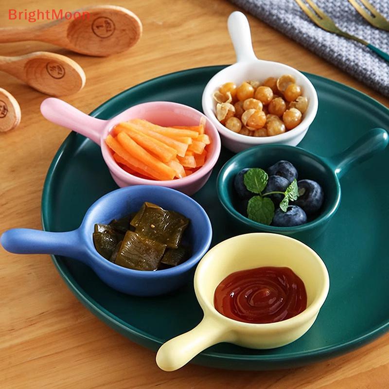BrightMoon จานซอส Porcelain ซอสมะเขือเทศจานปรุงรสซอสถั่วเหลืองจานจุ่มชามสําหรับร้านอาหารเครื่องปรุงป