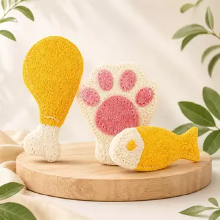 Doge&Orange ของเล่นใยบวบสัตว์เลี้ยง ของเล่นขัดฟันแมว สุนัข ใยบวบธรรมชาติ ช่วยขัดฟัน ลดหินปูน PU301