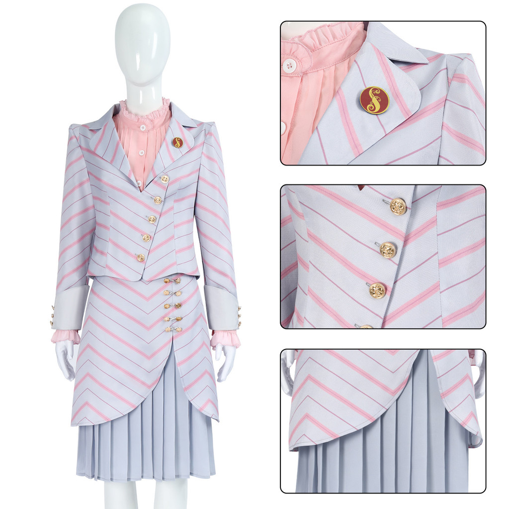 Halloween cosplay costume, Glinda the Wicked Witch costume, stage performance outfit