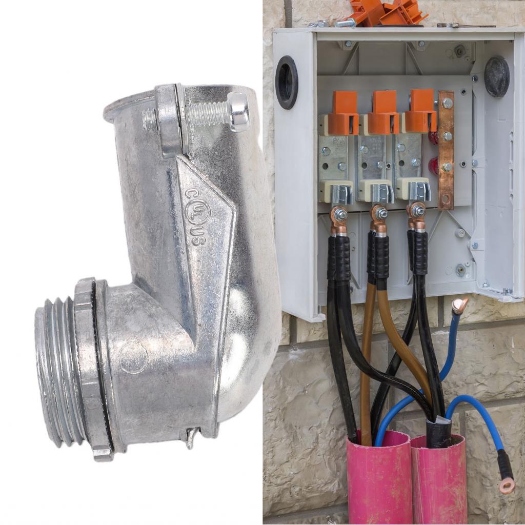 Audiohome-th-sip-my 90 องศาบีบ Connector 3/4in ยืดหยุ่น METALLIC CONDUIT FITTING สำหรับ AC MC โลหะสั