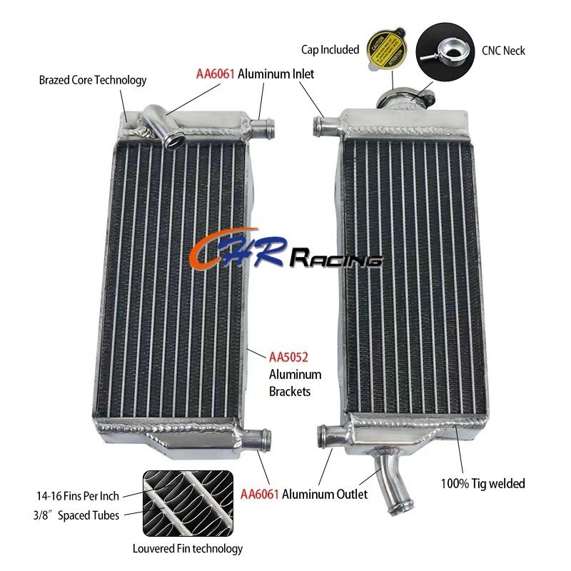 LH&RH หม้อน้ําอลูมิเนียมสําหรับ 1992 1993 1994 1995 1996 Honda CR250R CR 250R CR250 R