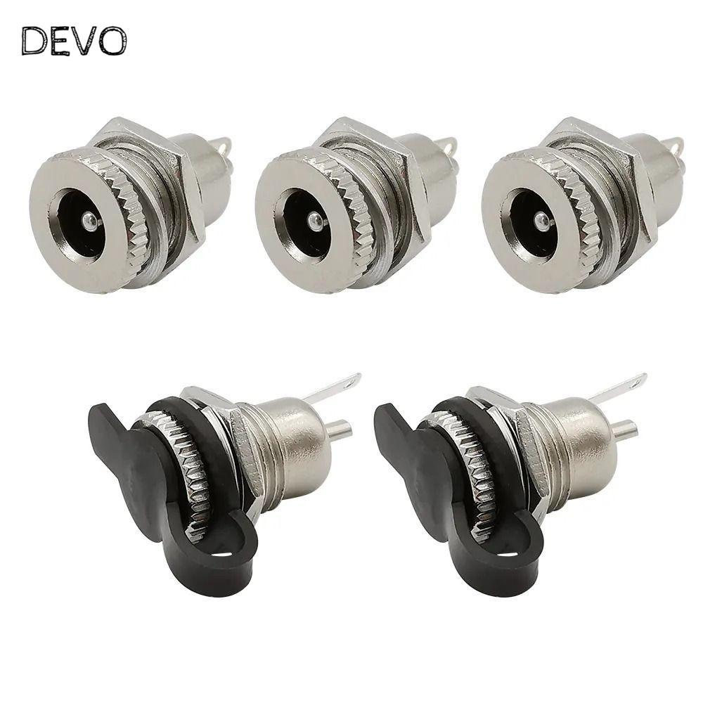 DEVO DC Power หญิงซ็อกเก็ตแจ็ค, 5.5 x 2.1 มม.โลหะ DC Jack Adapter, ทนทานคุณภาพสูง DC-099 DC-099 ปลั๊