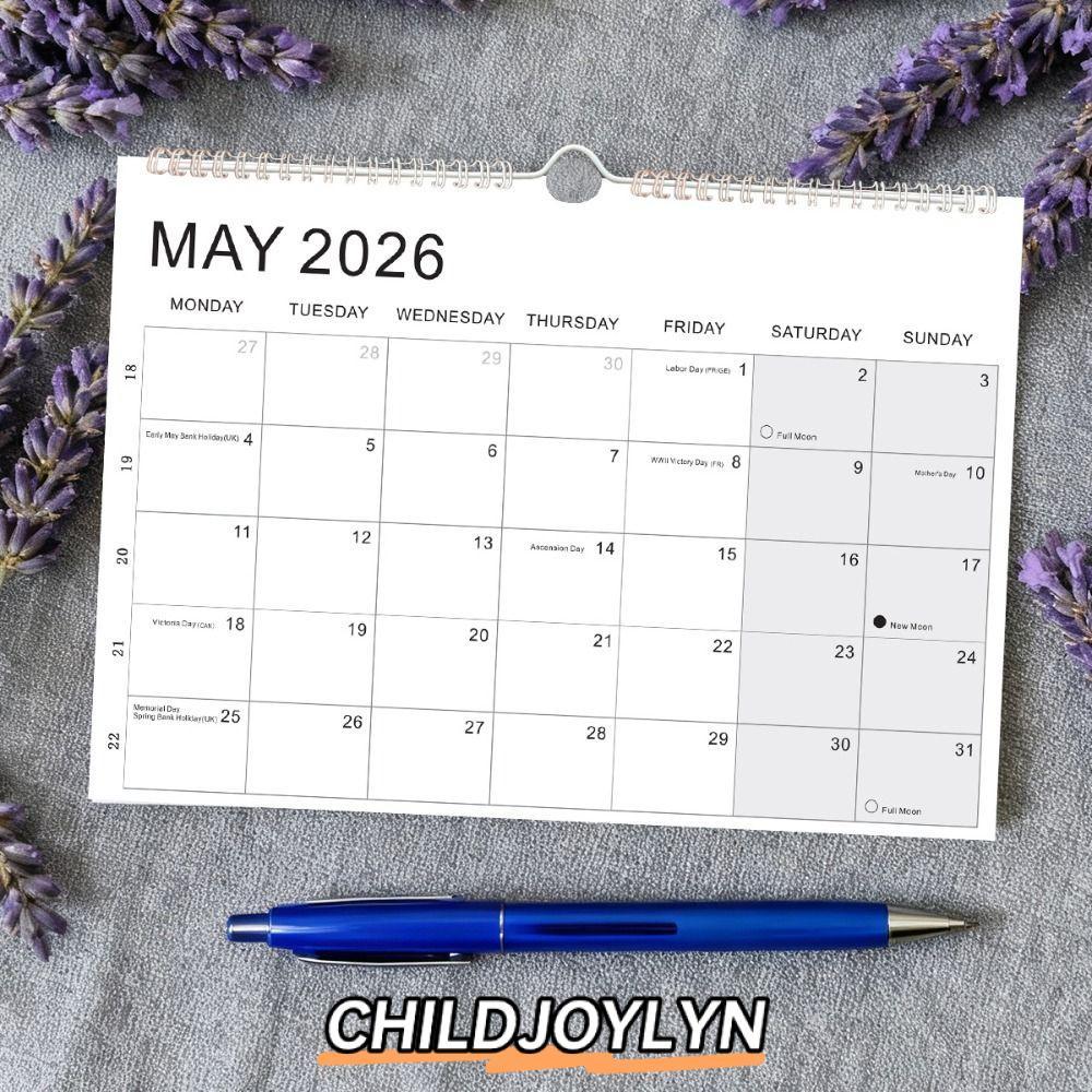 ชิลด์จอยลิน 2026 ปฏิทิน ม.ค.กระดาษหนา 2026 - มิ.ย. ปฏิทินติดผนัง 2027 การศึกษาประจําวันพร้อมวันหยุดตะขอ สํานักงานปฏิทินภาษาอังกฤษที่ทําเครื่องหมาย