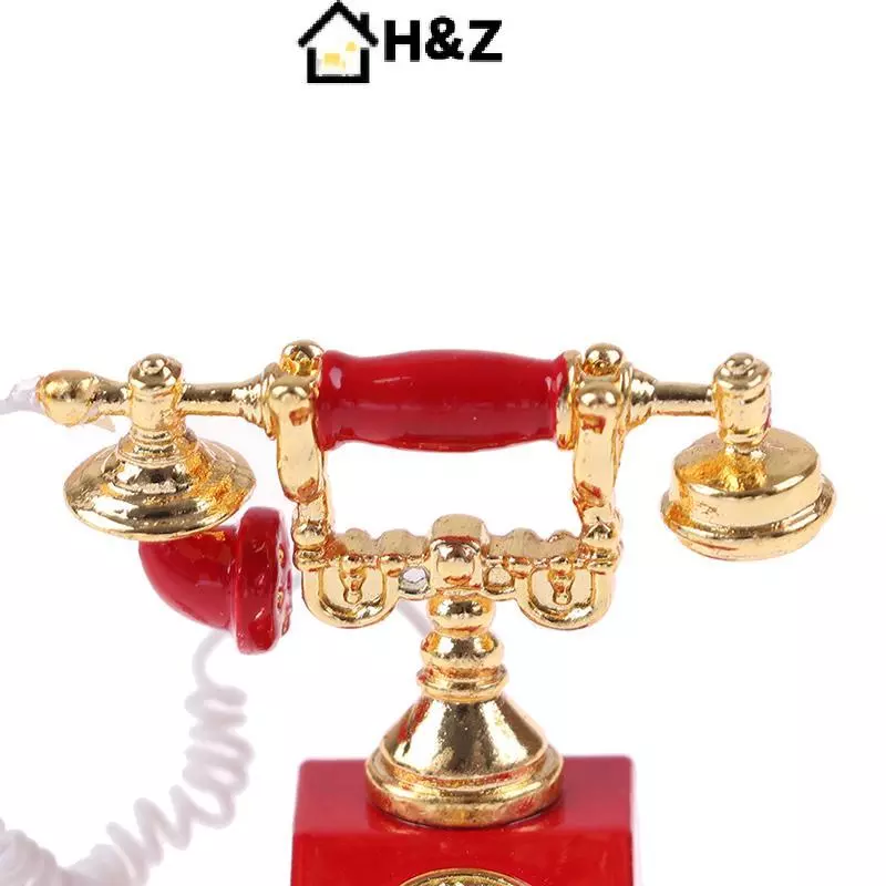 H & Z โทรศัพท์ย้อนยุคจิ๋ว 1:12 สำหรับตุ๊กตา thumbnail 5