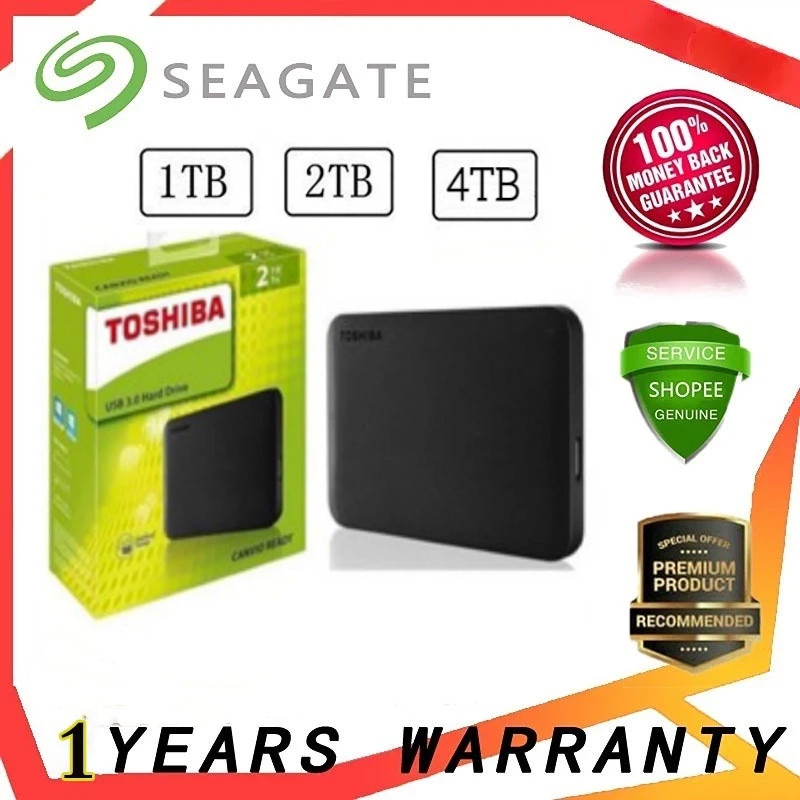 ⭐⭐ Toshiba External Harddisk 1TB/2TB/4TB ฮาร์ดดิสก์แบบพกพา Hard Drives HDD 2.5" USB 3.0 ฮาร์ดไดรฟ์คุ