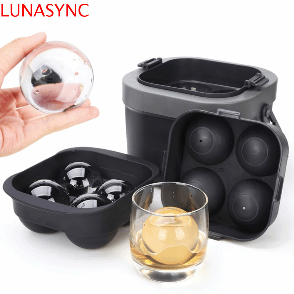 LUNASYNC Crystal Clear Ice Ball Maker, Non-stick High Purity Bar Clear Ice Sphere Mold, Multifunctio