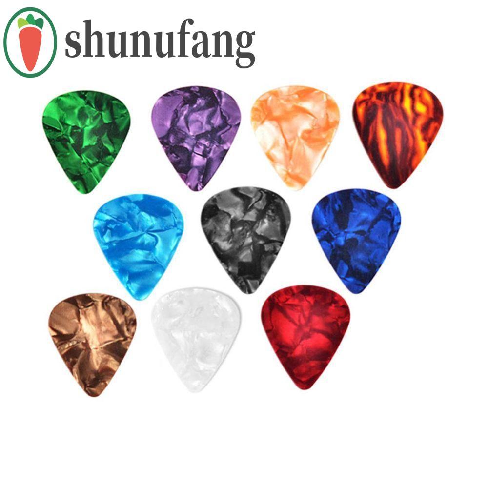 UNUF 10PCS ปิ๊กกีตาร์โปร่ง,สีสุ่ม 0.46/0.71/1.0MM ปิ๊กกีตาร์ & ปิ๊กกีตาร์, Amber Stick-on Holder Artistic Finger Guitar Pick Classic Electric Bass