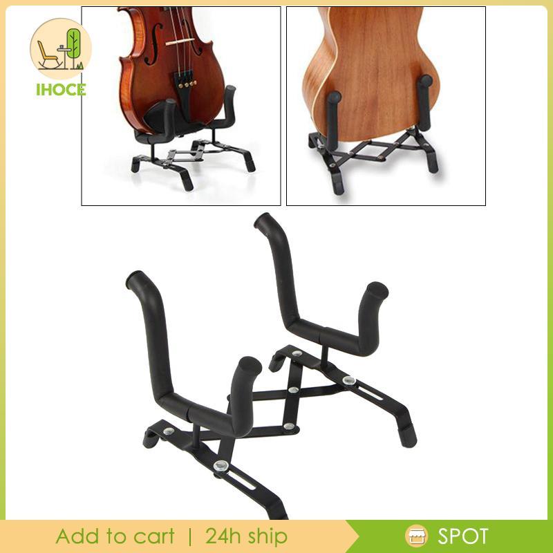 [Ihoce] Ukulele ที่วางขาตั้งไวโอลินโลหะและโฟมสําหรับไวโอลิน Erhu Soft Foam , กระบวนการสีสีดํา, รับน้ําหนักที่แข็งแกร่ง