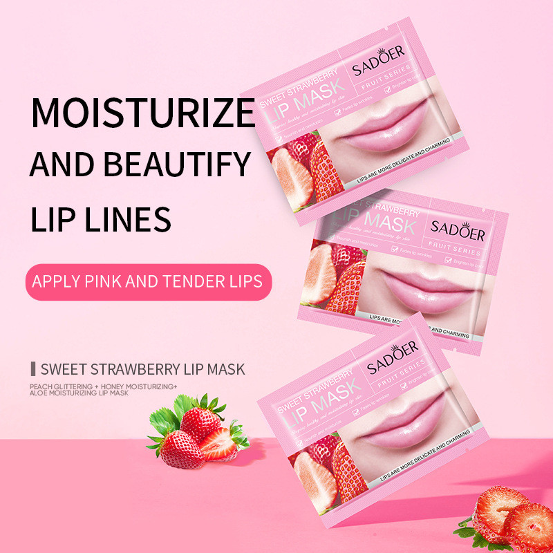 [ผลิตภัณฑ์ดูแลผิว] Lip Mask SADOER Sweetheart Strawberry Lip Mask Boxed Moisturizing Lip Around Lip 