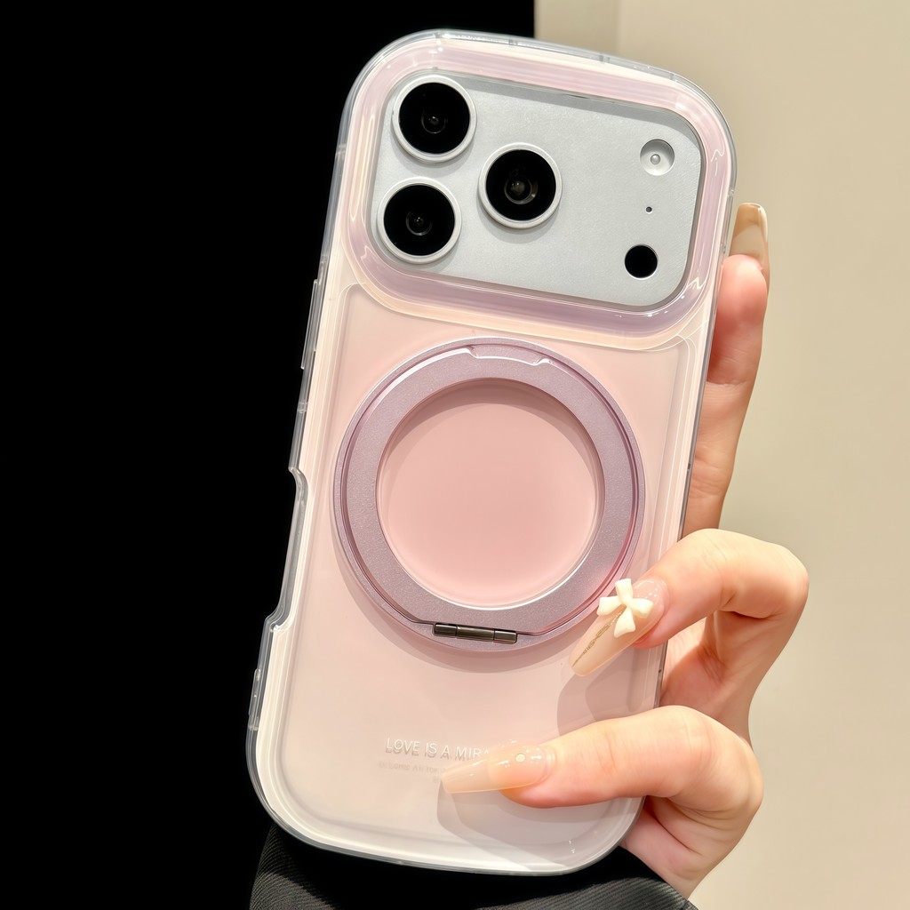 รอยเปื้อนไล่โทนสีหรูหรา 360° เคสแม่เหล็กวงเล็บหมุนได้สําหรับ ไอโฟน 17 16 15 14 13 มือโปร สูงสุด ฝาครอบกันกระแทกซิลิโคน