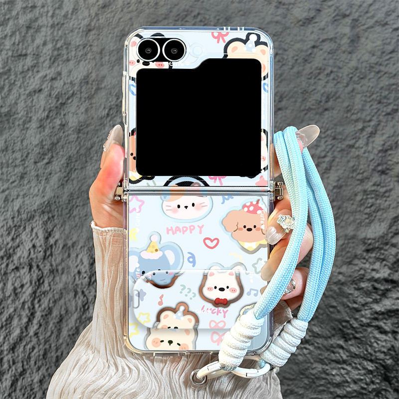 HP [ใหม่!] Ready Softcase TPU เคสพับน่ารัก Samsung Z Flip 7 6 5 4 3 2 และสําหรับ OPPO FIND N2 N3 FLI