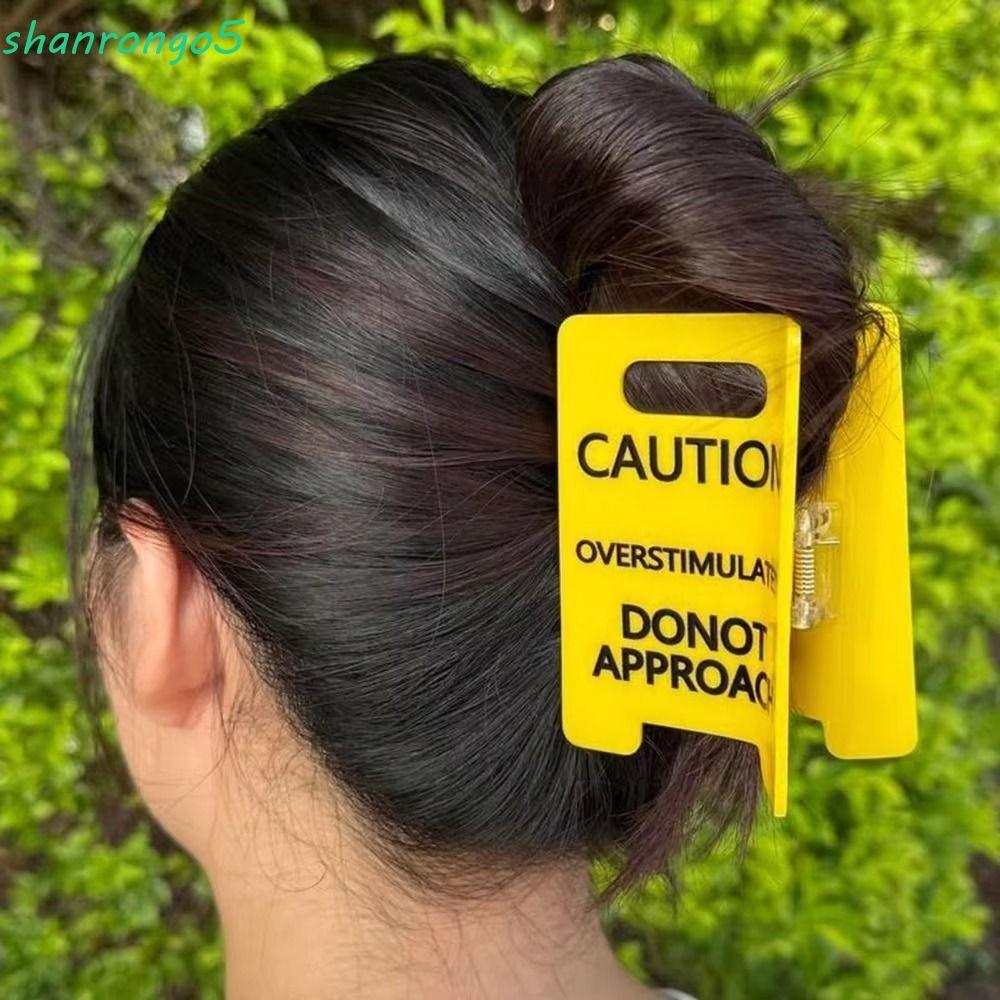 ZONAL Caution Sign กิ๊บติดผม, Oversimulated Caunion Sign S/L Overstimulated Hair Claw คลิป, ความแปลก