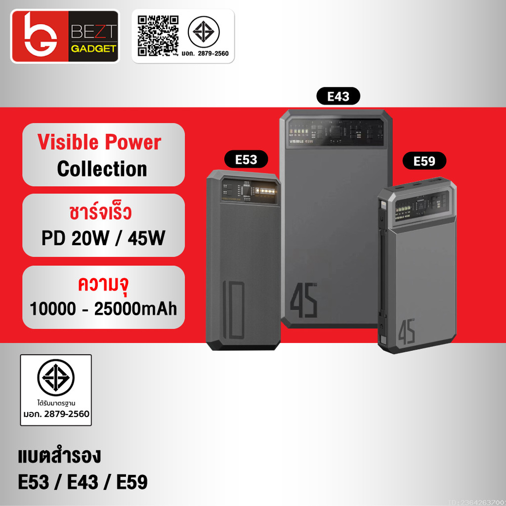 [ส่งด่วน] Orsen by Eloop E53 E43 E59 10000mAh 20000mAh 25000mAh แบตสำรอง Powerbank ชาร์จเร็ว 20W 45W
