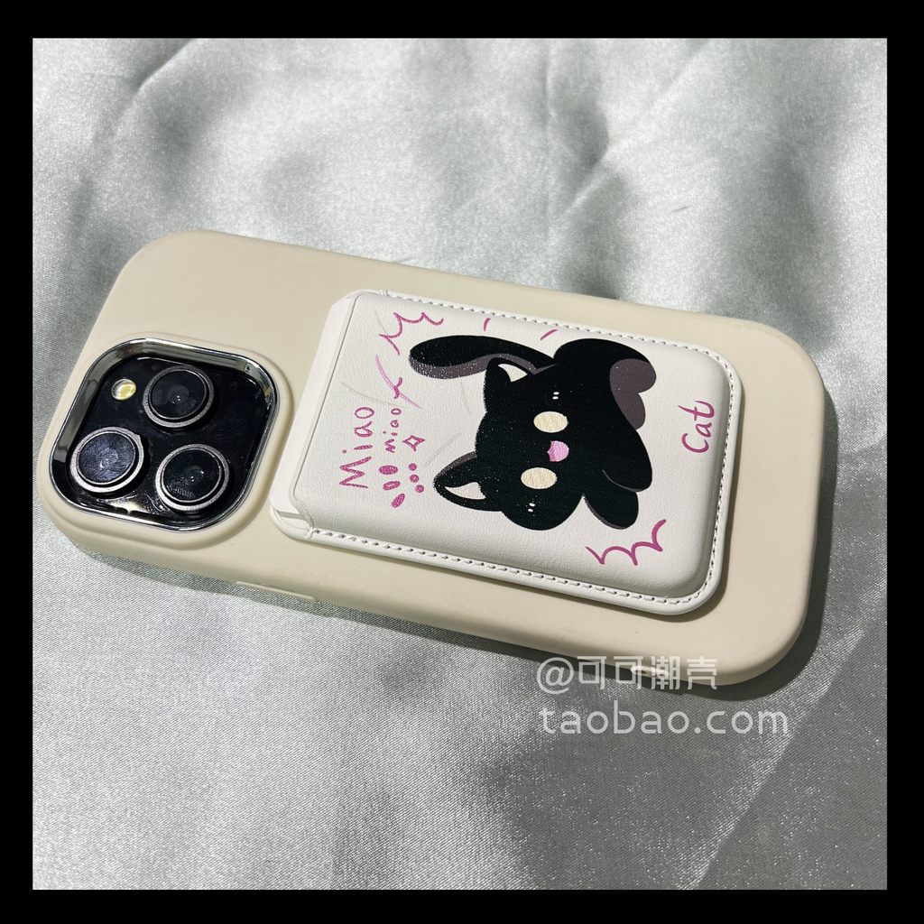 magsafe wallet wallet magsafe Shocking ลูกแมวแม่เหล็กผู้ถือบัตรเหมาะสําหรับ IQOO12 เคสโทรศัพท์ IQOON