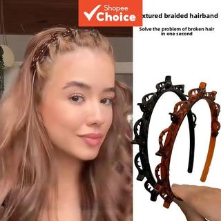 VMI Double Layer Braided Headband For Women – Celebrity Style Hair Accessories With Bangs And Clips, Summer Face Wash Band