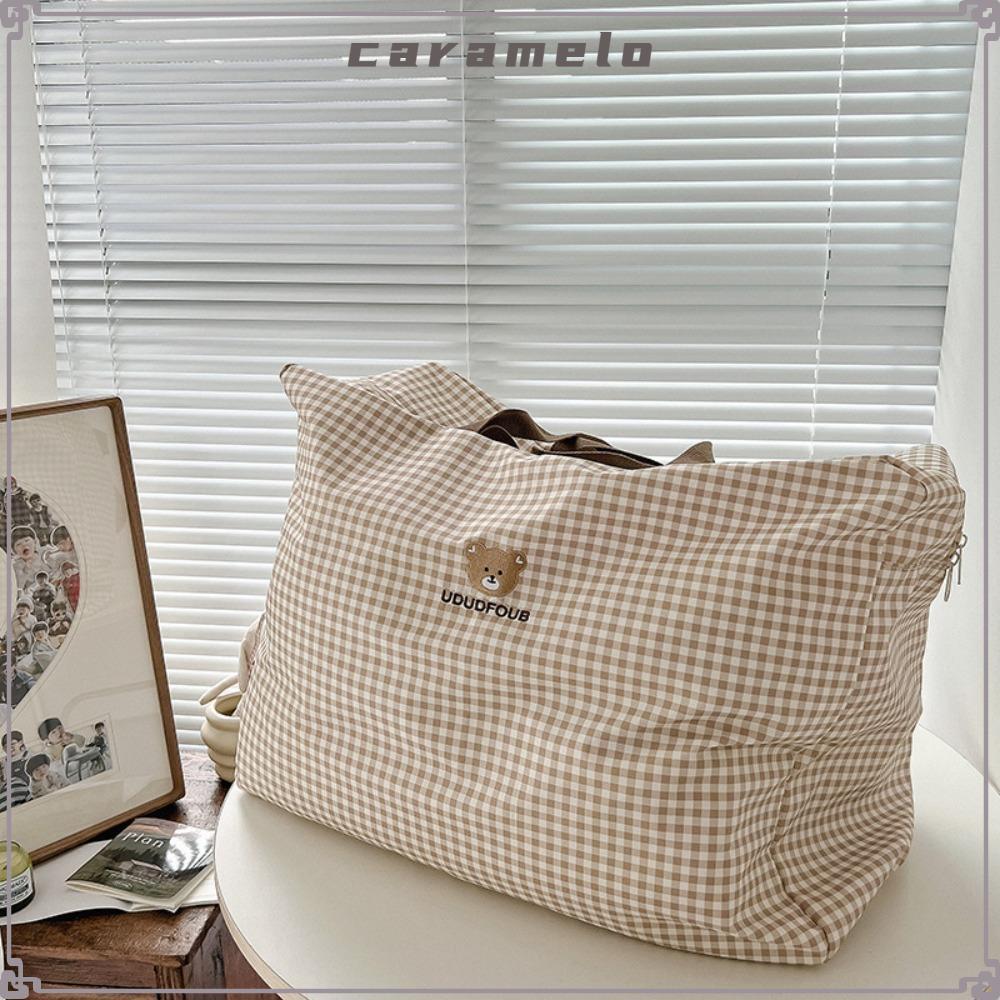 CARAMELO กระเป๋าเดินทางสําหรับเด็ก, ตรวจสอบถุงเก็บผ้านวมความจุสูง, รายการกันน้ําที่ใช้งานได้จริงกระเป๋าถือผ้าใบ