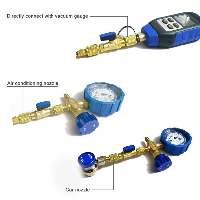 FZBrass Refrigeration Ball Valve Adapter สารทําความเย็น Ball Valve Connector G1/4
