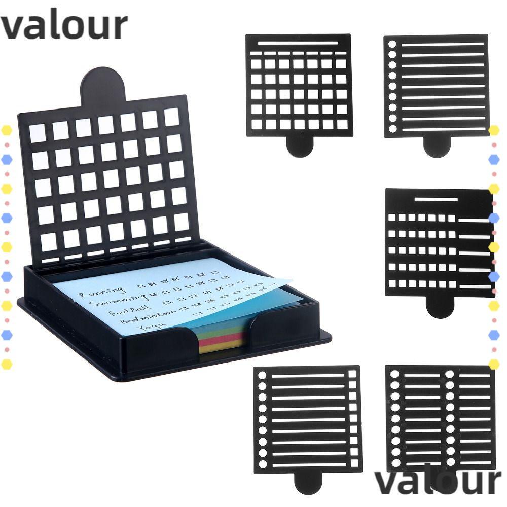 VALOUR Sticky Note Stencil, Dispenser Note Box Sticky Note Holder Set, Sticky Note Organizer Line Dr