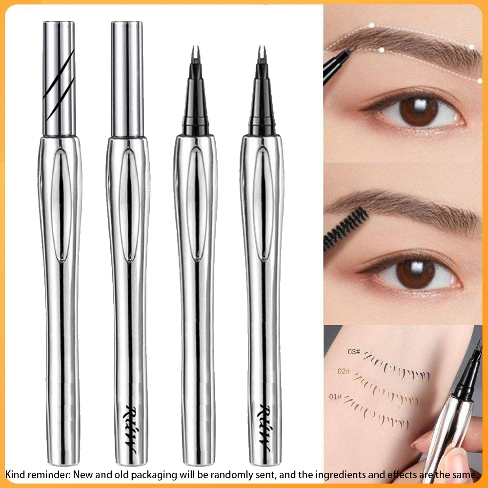 AMG ดินสอเขียนคิ้วกันน้ํา Dual-Ended ลายนิ้วมือทนยาวนานคิ้วป่าธรรมชาติ