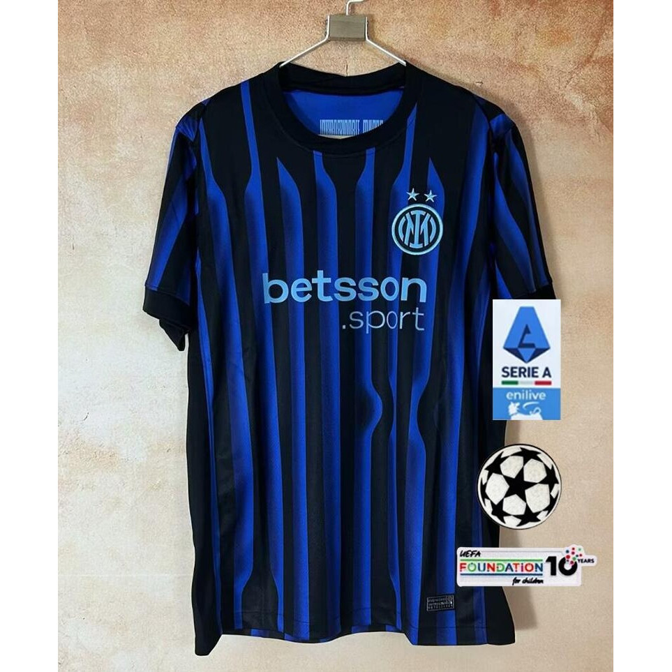 ใหม่!! 25/26 Inter Milan Home Fan เสื้อฟุตบอลแขนสั้น S-4XL