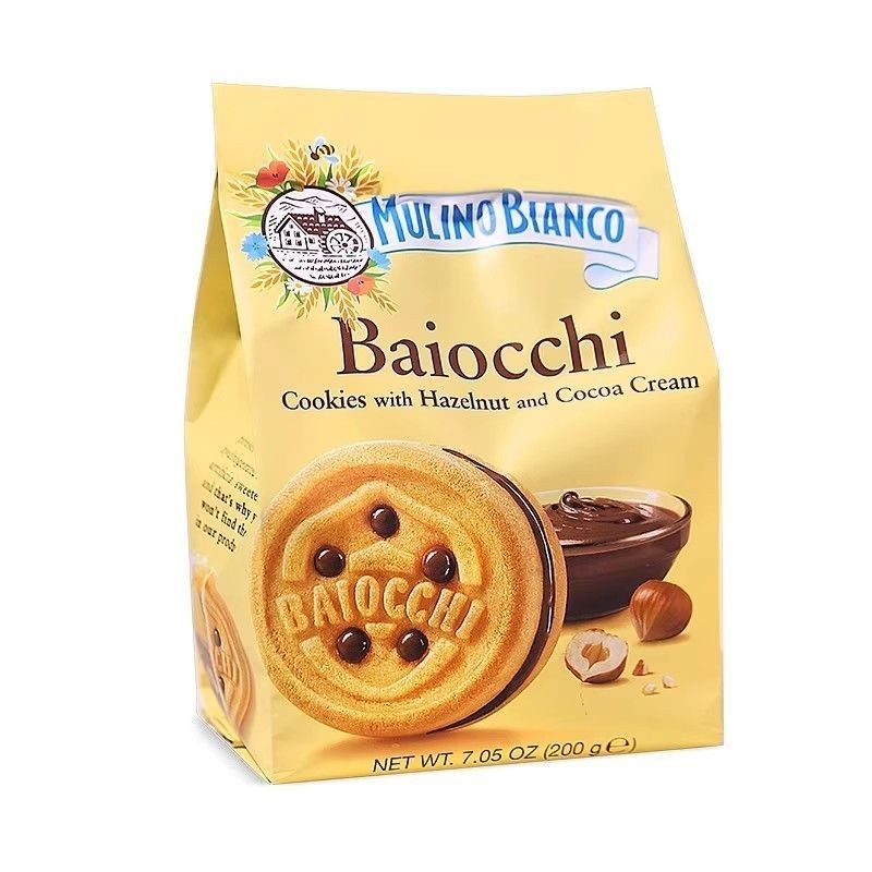 Baiocchi Baiocchi ช็อกโกแลตเฮเซลนัทบิสกิตอิตาเลี่ยน Super Fragrant Filled Snacks/baiocchi Baiocchi ช็อกโกแลตเฮเซลนัทบิสกิตอิตาเลี่ยน Super Fragrant Filled Snacks 05-2