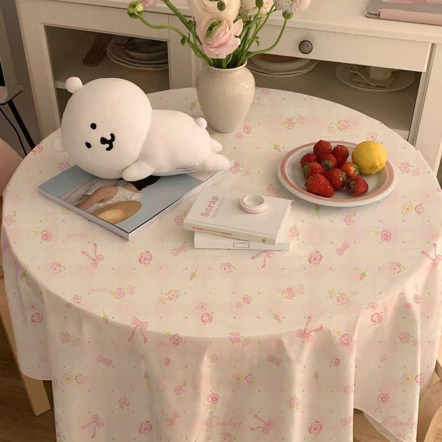 Ins Butterfly Rose ผ้าปูโต๊ะกํามะหยี่ 90x60 120x80 Fresh Country Forest โต๊ะโต๊ะเครื่องแป้งฉากหลัง