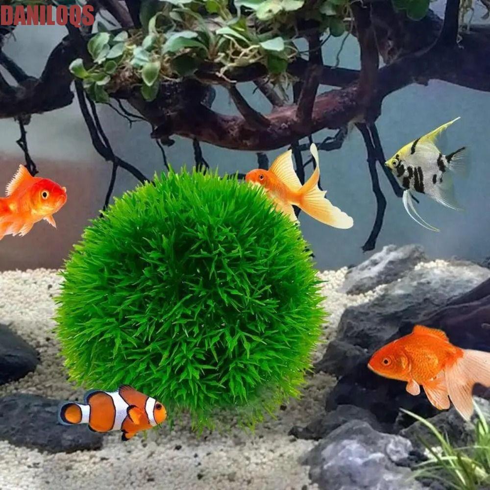 DANILOQS Water Grass Ball, พลาสติก 9 ซม. Aquatic Plants Ball