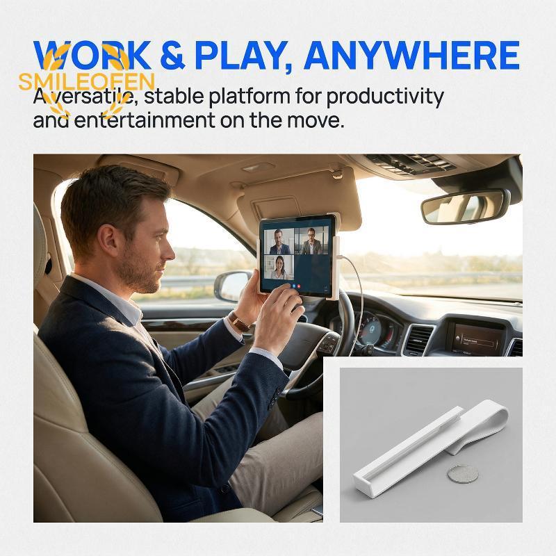 [Smileofen] Universal Car Sun Visor Holder สําหรับโทรศัพท์แท็บเล็ต 5 ชุดชุดพร้อมพอร์ตชาร์จสําหรับไดรเวอร์ Rideshare ใหม่