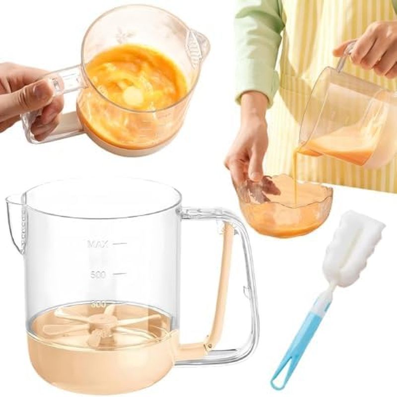 2026 New Multifunctional Egg Stir Cup,Have a clear scale Egg Stir Cup,With Olecranon Strainer Hand M