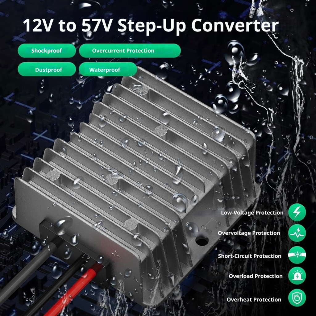 12V/24V ถึง 57V 4.5A Step Up Power Supply, 12V ถึง 57V DC Boost Converter พร้อมขั้วต่อ 3rd Gen Mini 